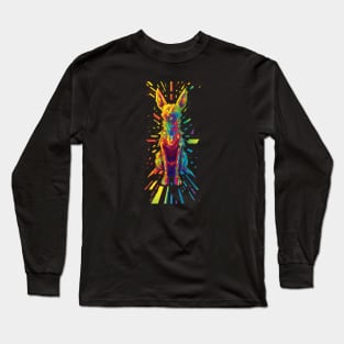 Australian Kelpie Dog Abstract Long Sleeve T-Shirt